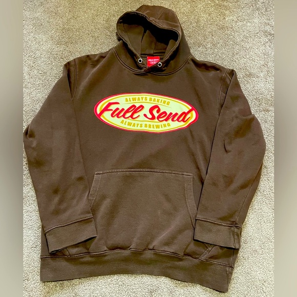 FULL SEND BY NELK BOYS “TIM HORTON’S” BROWN HOODIE SIZE MEDIUM MINT & PERFECT - Picture 2 of 13